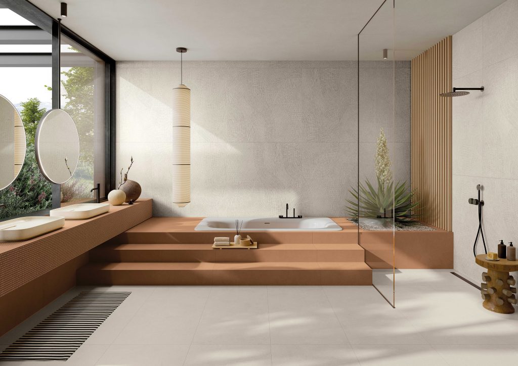 Cerdisa Glomera Sienna 120x120 płytka minimalistyczna