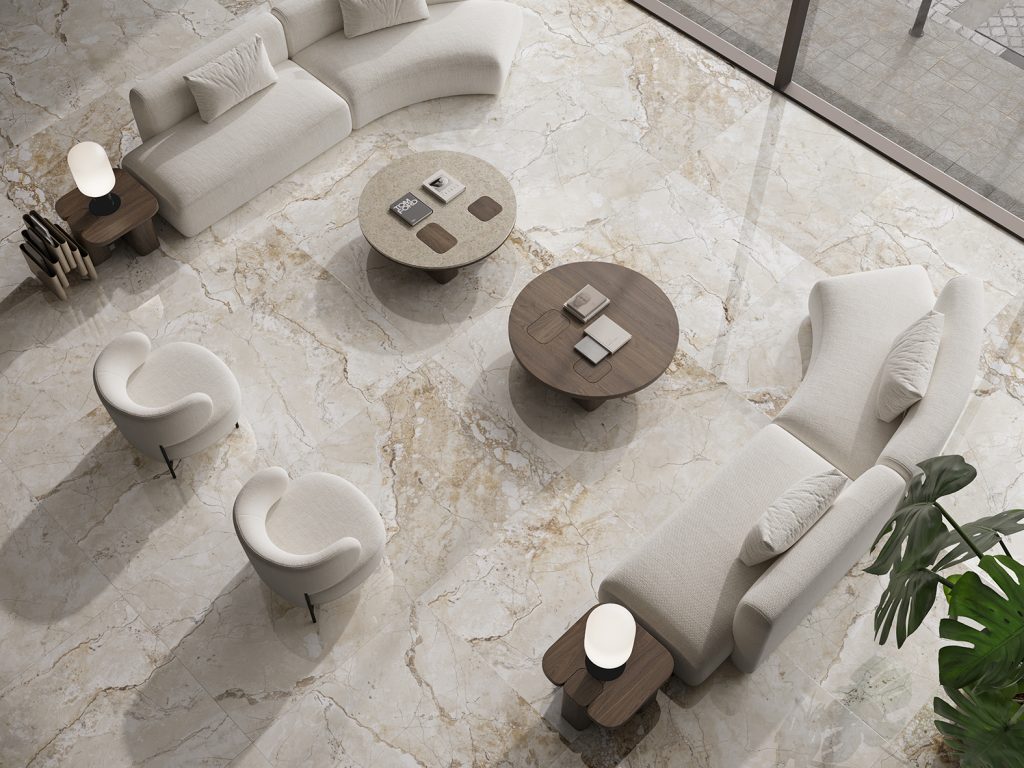 Fanal Golden Mist SShine 120x120 płytka w złote żyłki